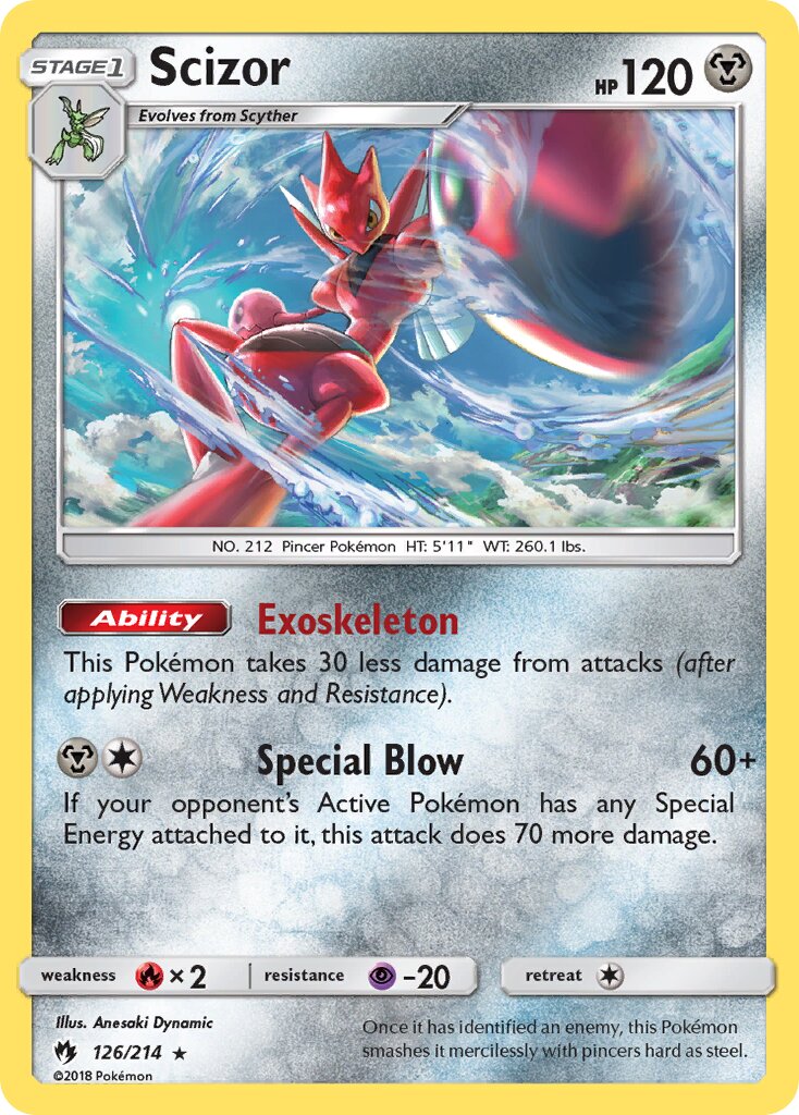 Scizor 126/214 — Lost Thunder (English Pokémon TCG card)