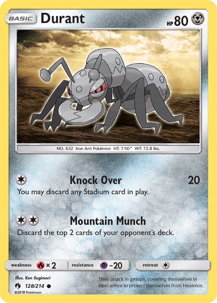 Durant 128/214 — Lost Thunder (English Pokémon TCG card)