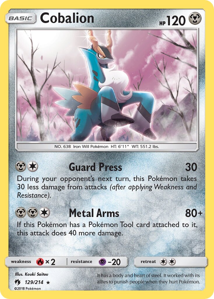 Cobalion 129/214 — Lost Thunder (English Pokémon TCG card)