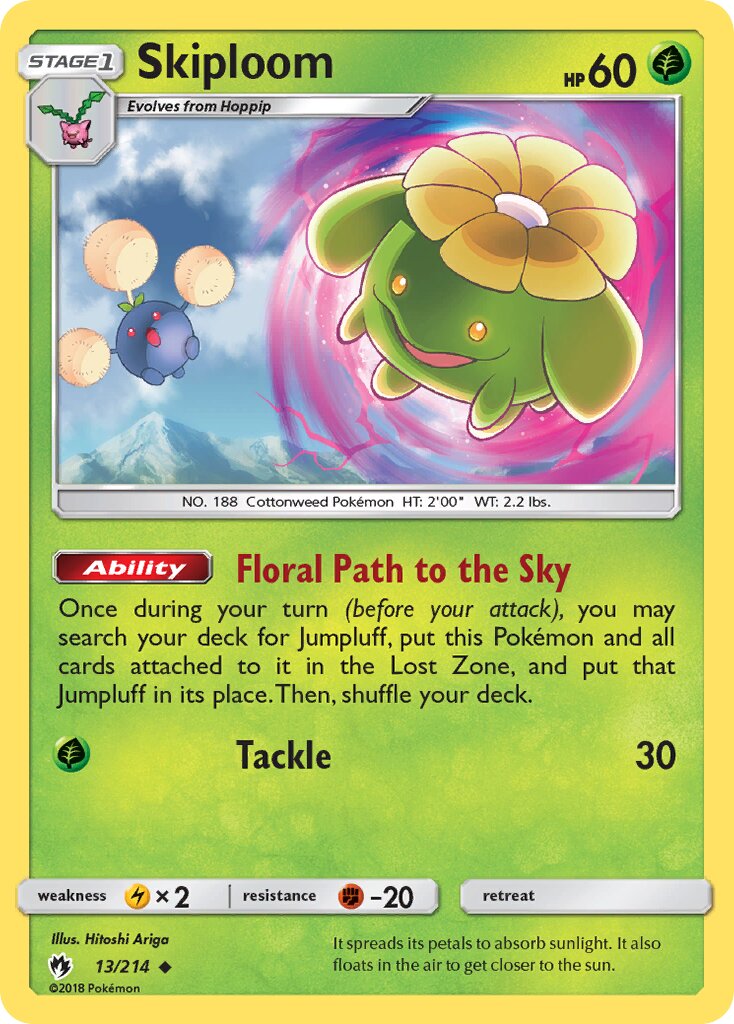 Skiploom 013/214 — Lost Thunder (English Pokémon TCG card)