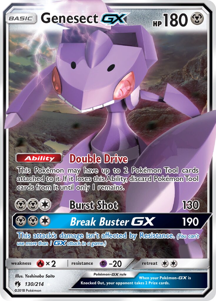 Genesect-GX 130/214 — Lost Thunder (English Pokémon TCG card)