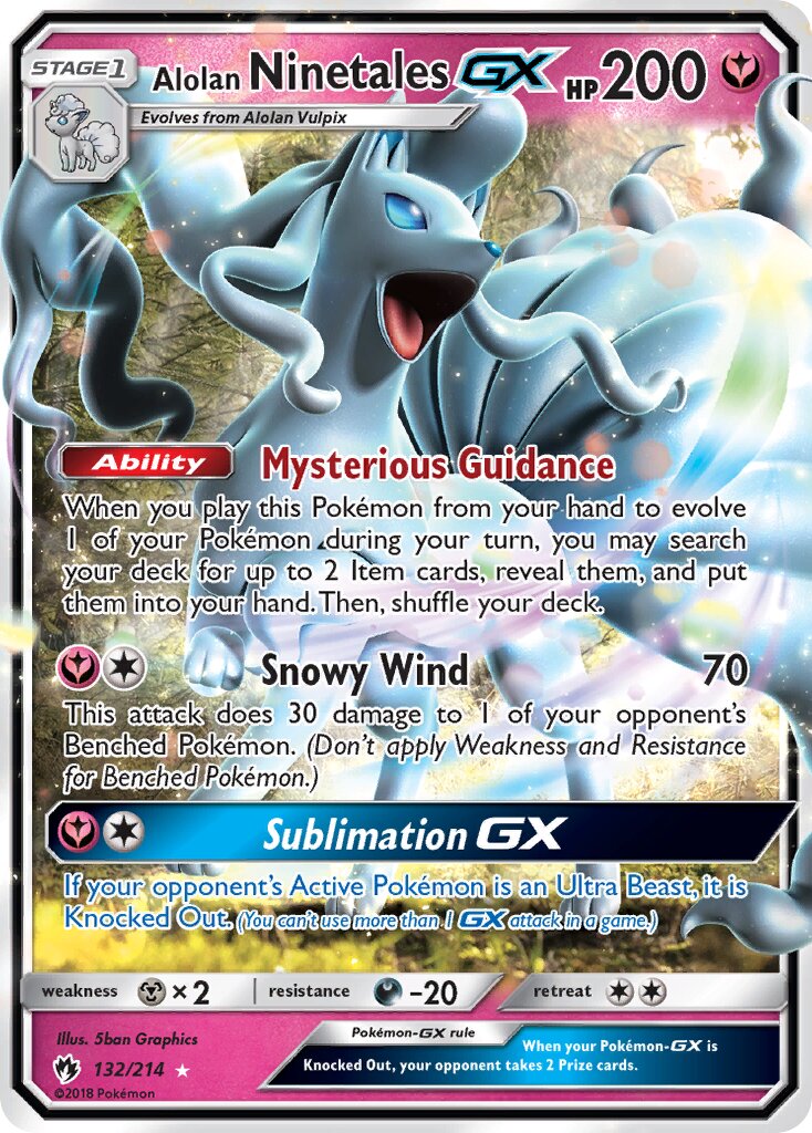 Alolan Ninetales-GX 132/214 — Lost Thunder (English Pokémon TCG card)