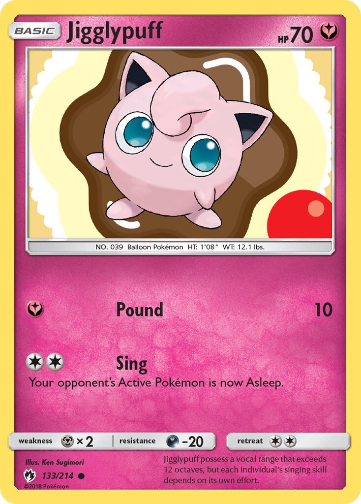 Jigglypuff 133/214 — Lost Thunder (English Pokémon TCG card)