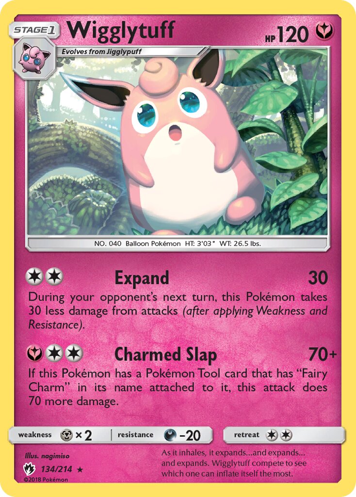 Wigglytuff 134/214 — Lost Thunder (English Pokémon TCG card)