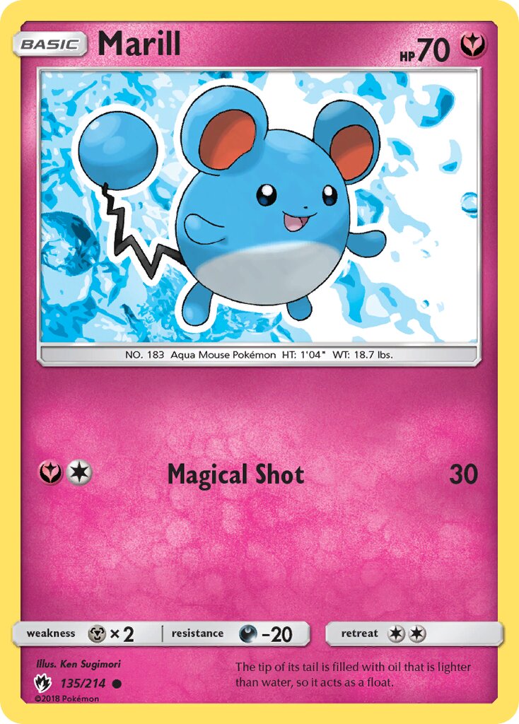 Marill 135/214 — Lost Thunder (English Pokémon TCG card)