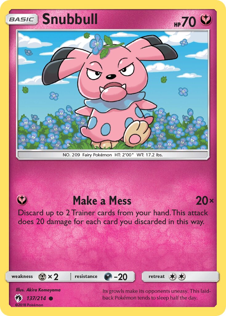 Snubbull 137/214 — Lost Thunder (English Pokémon TCG card)