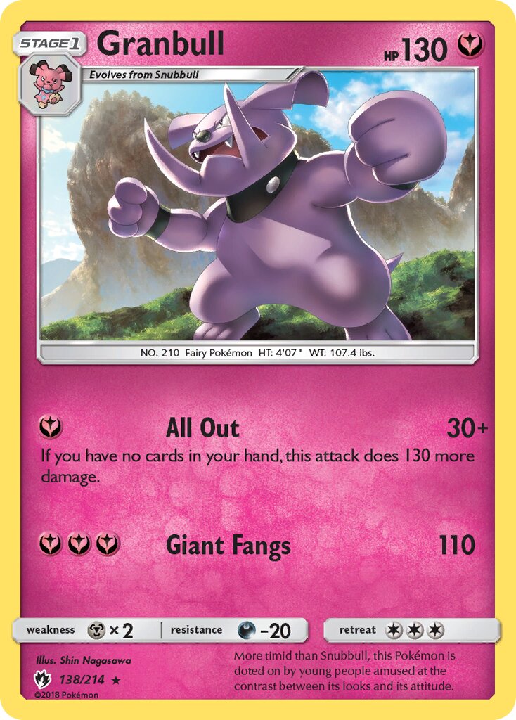 Granbull 138/214 — Lost Thunder (English Pokémon TCG card)