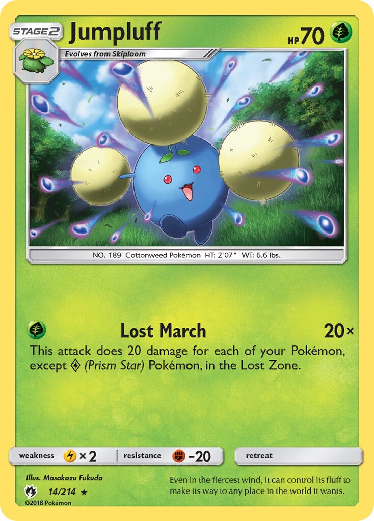 Jumpluff 014/214 — Lost Thunder (English Pokémon TCG card)