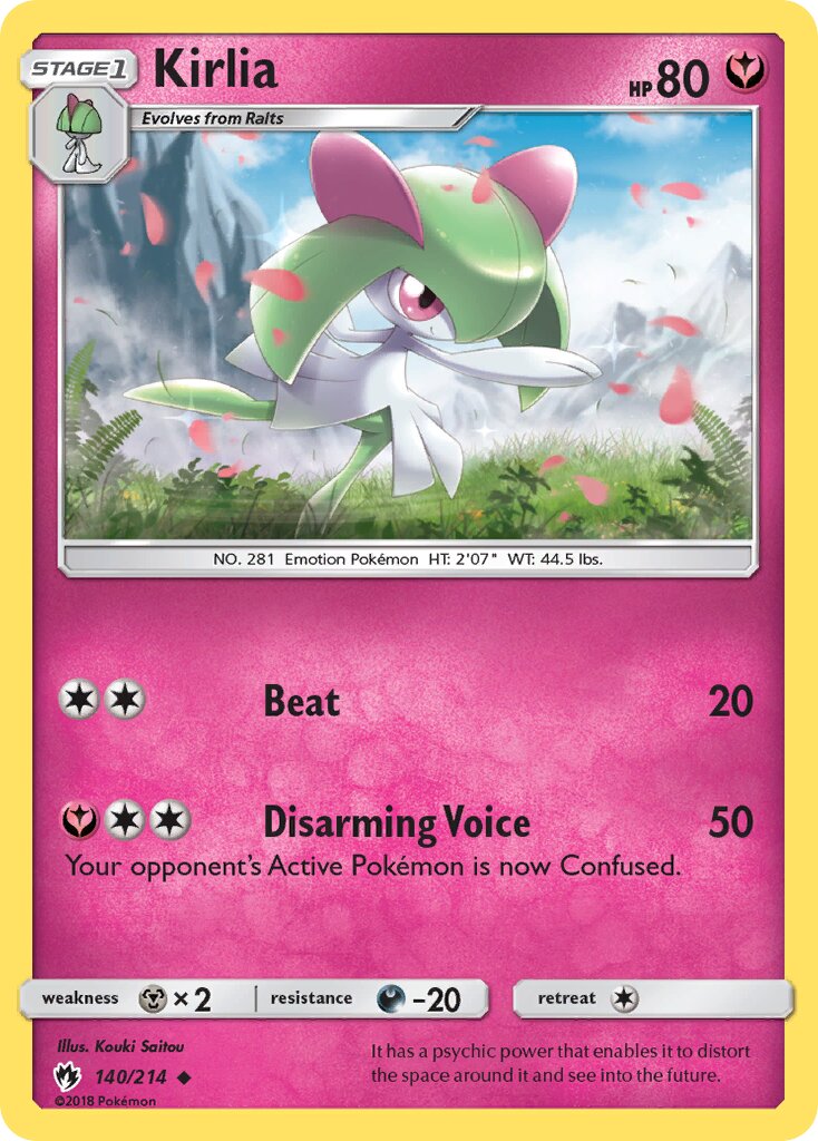 Kirlia 140/214 — Lost Thunder (English Pokémon TCG card)