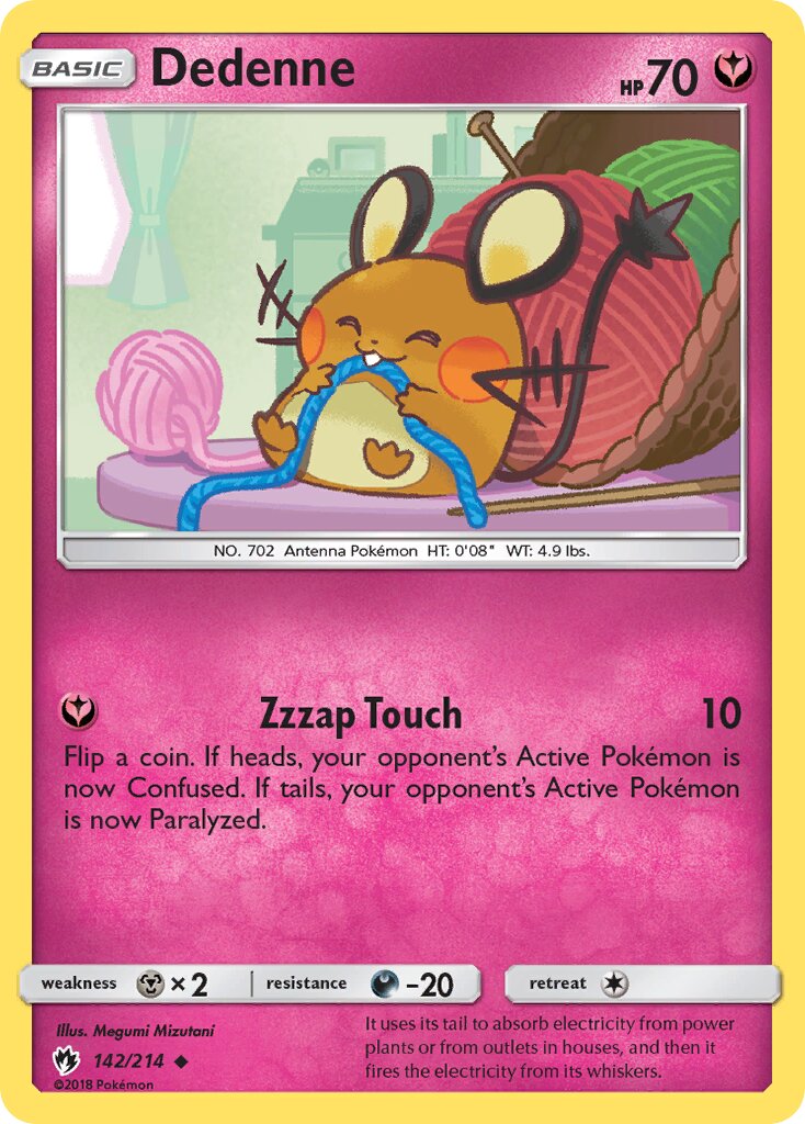 Dedenne 142/214 — Lost Thunder (English Pokémon TCG card)