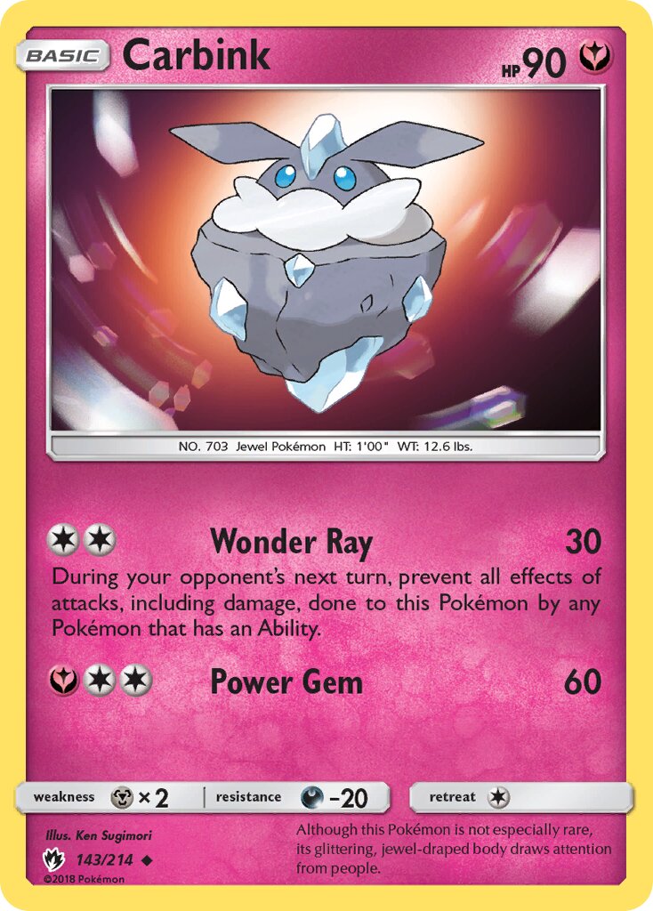 Carbink 143/214 — Lost Thunder (English Pokémon TCG card)