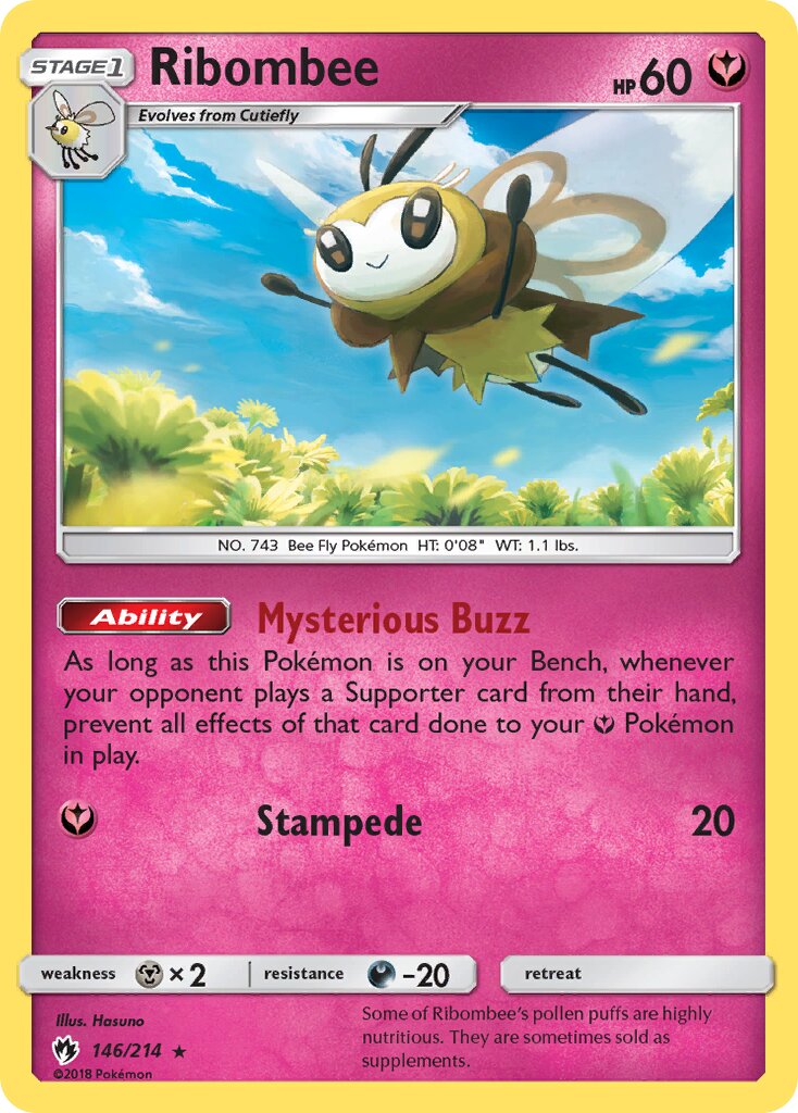 Ribombee 146/214 — Lost Thunder (English Pokémon TCG card)