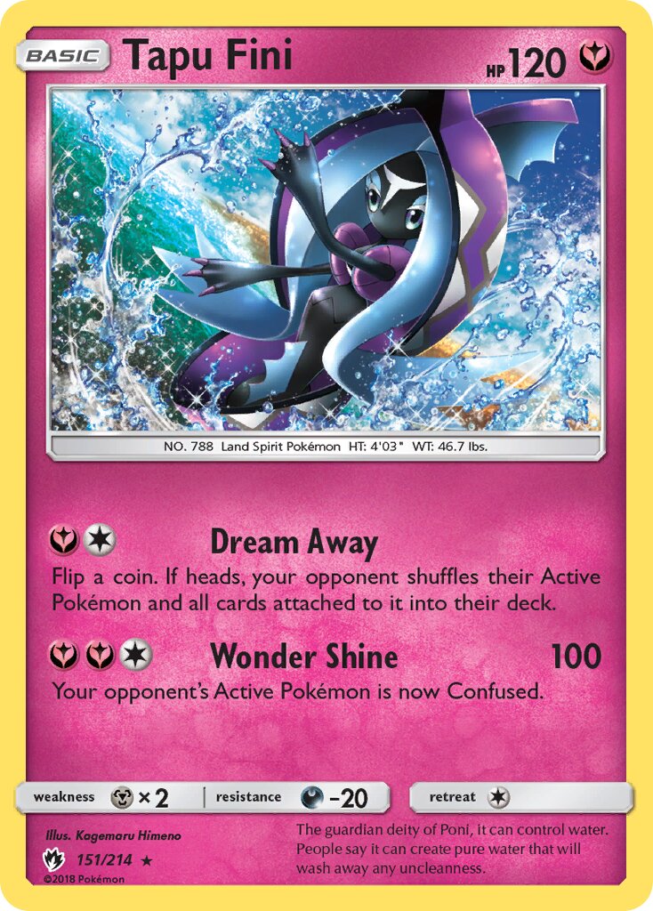 Tapu Fini 151/214 — Lost Thunder (English Pokémon TCG card)