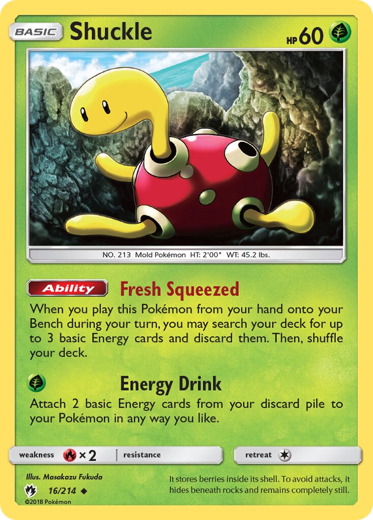 Shuckle 016/214 — Lost Thunder (English Pokémon TCG card)