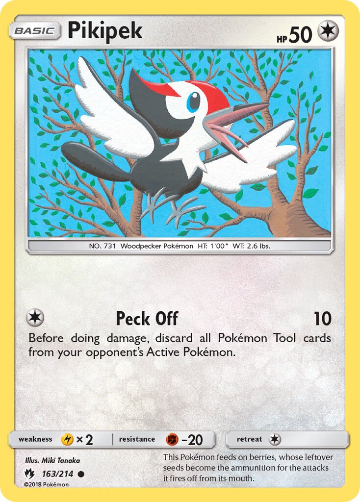 Pikipek 163/214 — Lost Thunder (English Pokémon TCG card)