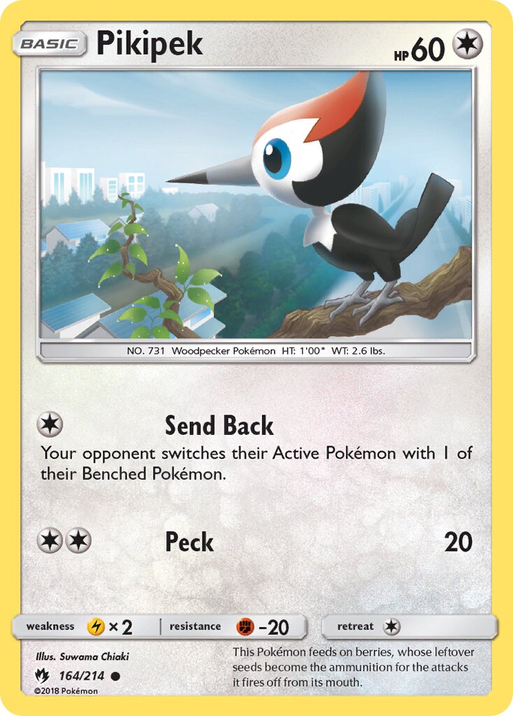 Pikipek 164/214 — Lost Thunder (English Pokémon TCG card)