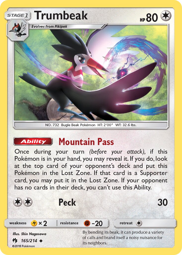 Trumbeak 165/214 — Lost Thunder (English Pokémon TCG card)