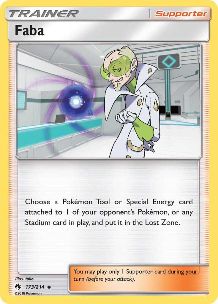 Faba 173/214 — Lost Thunder (English Pokémon TCG card)