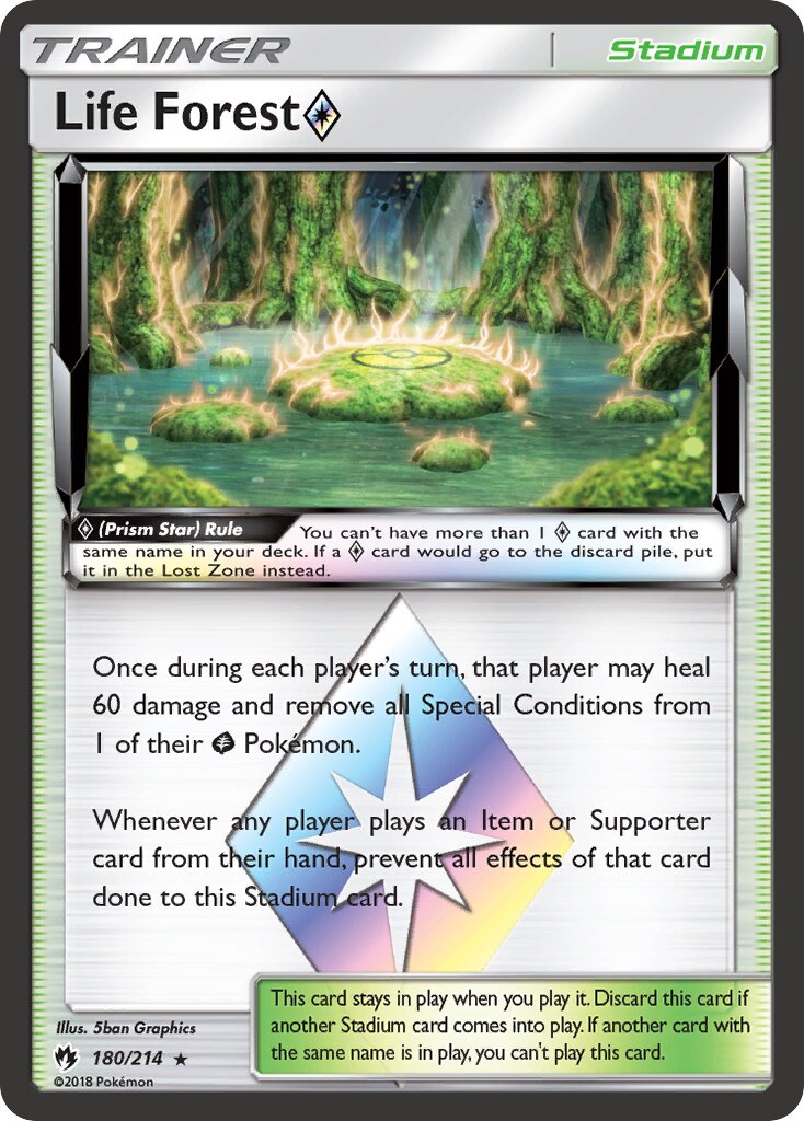 Life Forest ◇ 180/214 — Lost Thunder (English Pokémon TCG card)