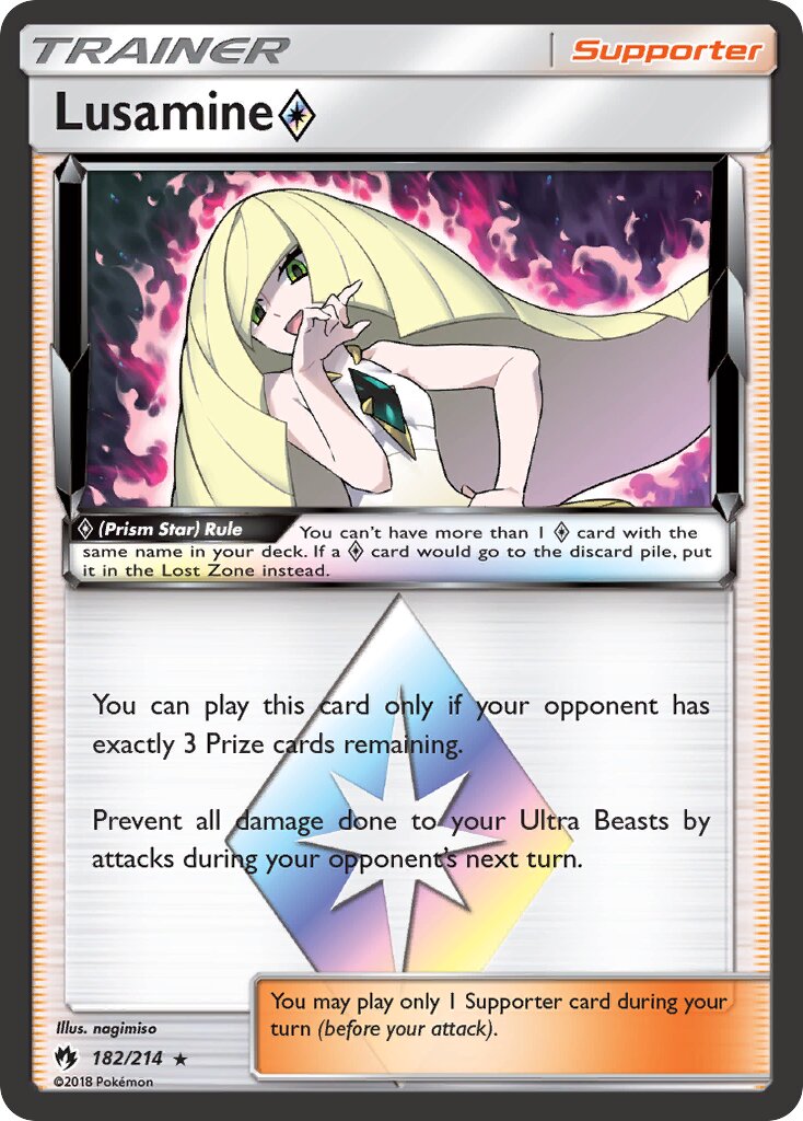 Lusamine ◇ 182/214 — Lost Thunder (English Pokémon TCG card)