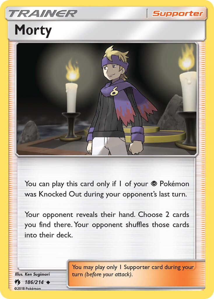 Morty 186/214 — Lost Thunder (English Pokémon TCG card)