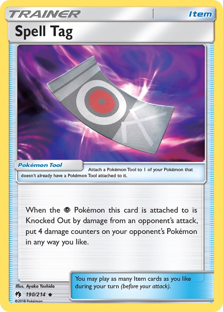Spell Tag 190/214 — Lost Thunder (English Pokémon TCG card)