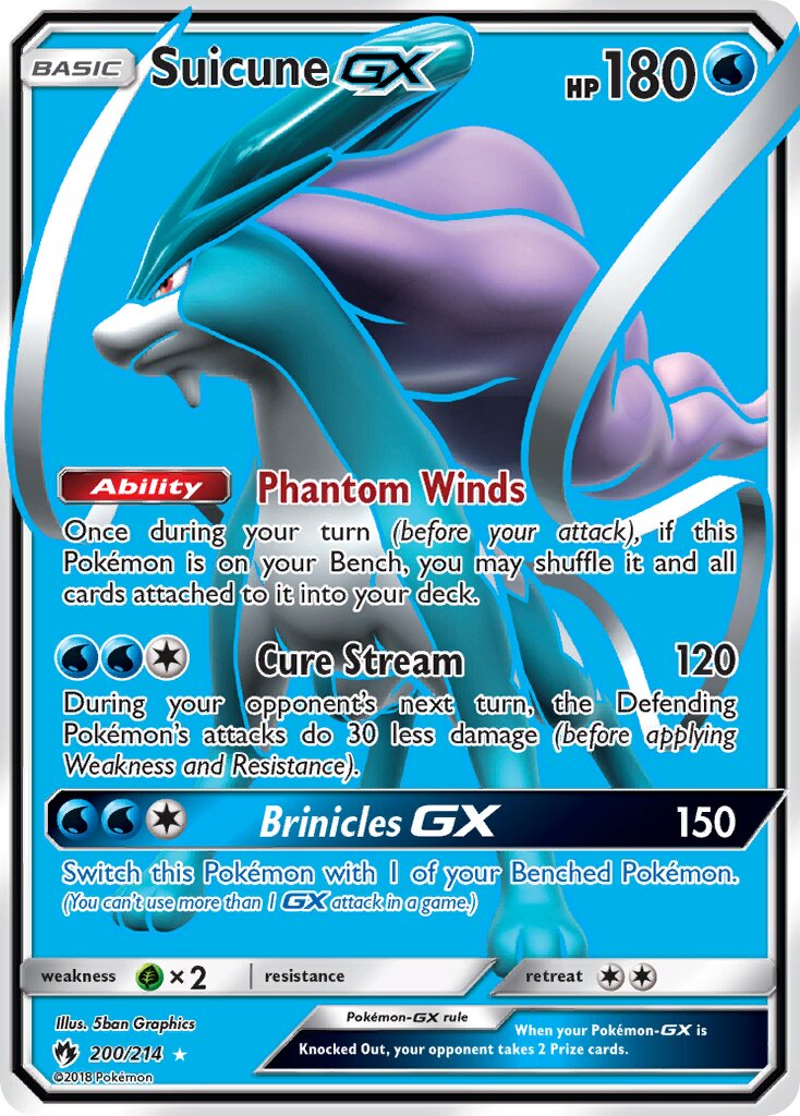 Suicune-GX 200/214 — Lost Thunder (English Pokémon TCG card)