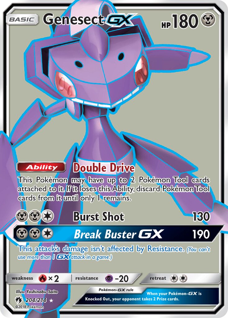 Genesect-GX 204/214 — Lost Thunder (English Pokémon TCG card)