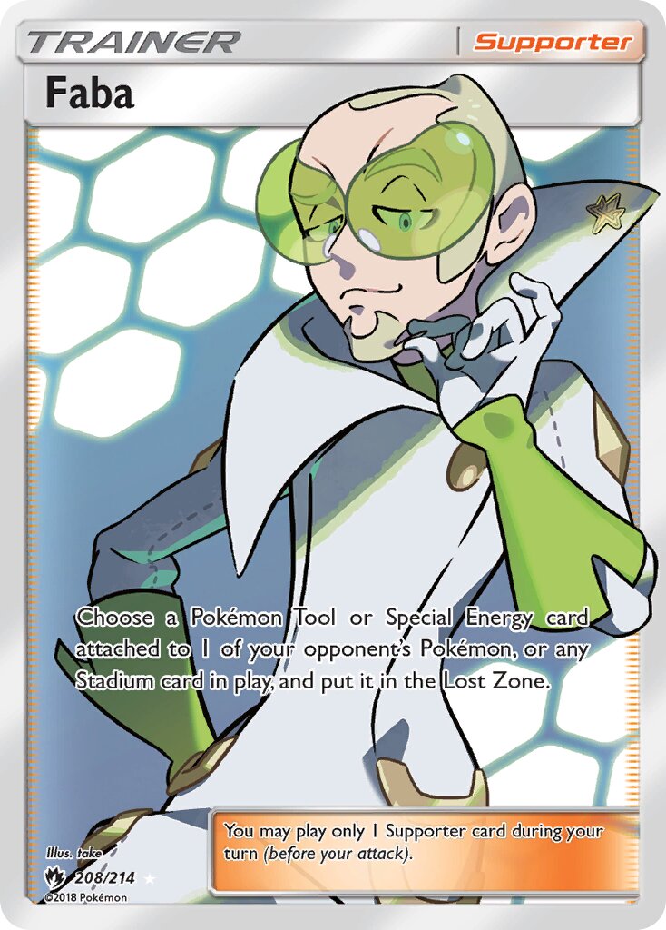 Faba 208/214 — Lost Thunder (English Pokémon TCG card)