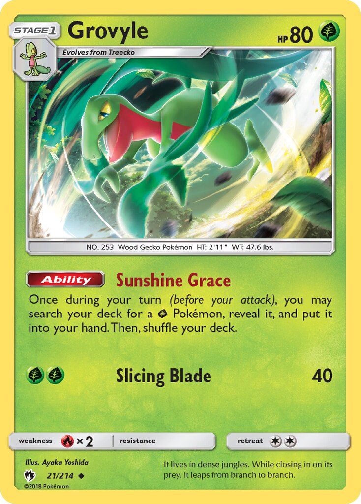 Grovyle 021/214 — Lost Thunder (English Pokémon TCG card)