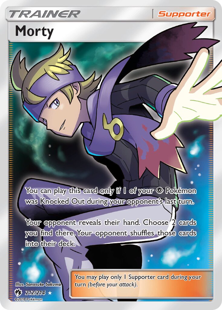 Morty 212/214 — Lost Thunder (English Pokémon TCG card)