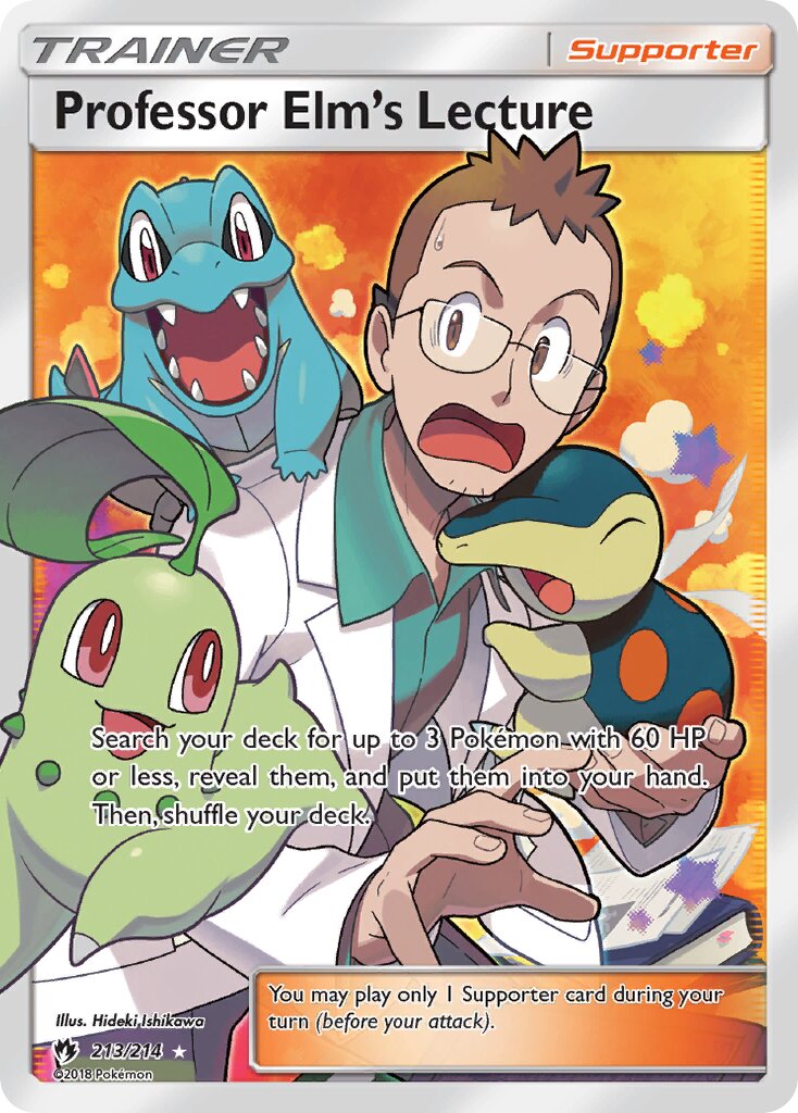 Professor Elm's Lecture 213/214 — Lost Thunder (English Pokémon TCG card)