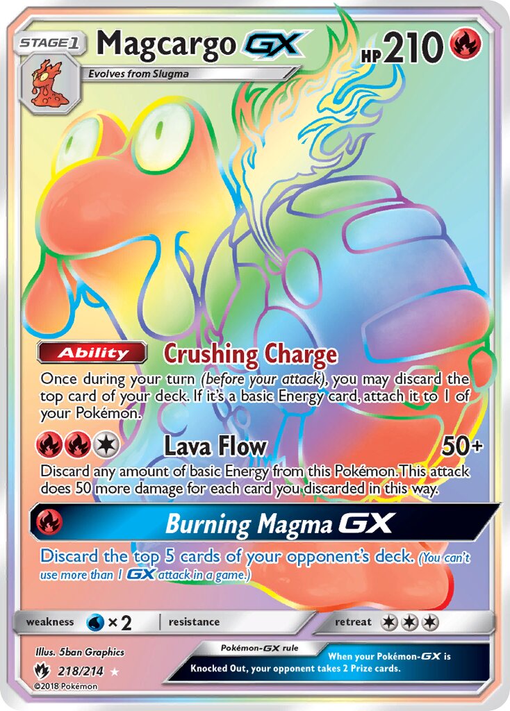 Magcargo-GX 218/214 — Lost Thunder (English Pokémon TCG card)