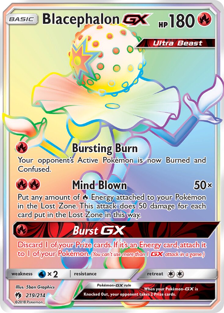 Blacephalon-GX 219/214 — Lost Thunder (English Pokémon TCG card)