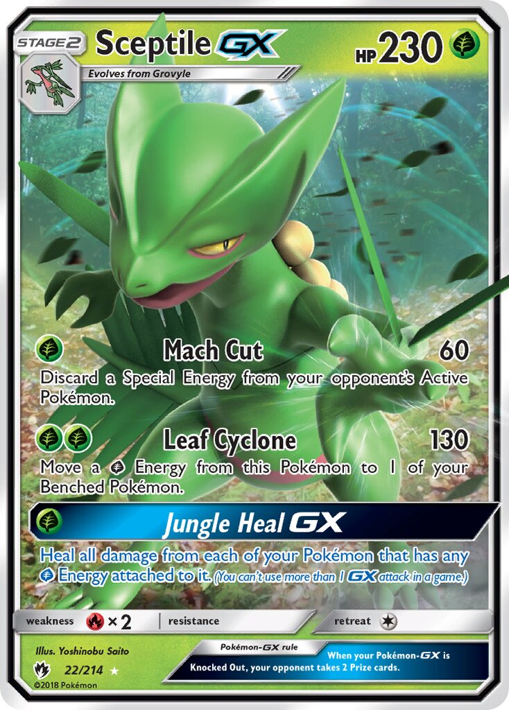 Sceptile-GX 022/214 — Lost Thunder (English Pokémon TCG card)