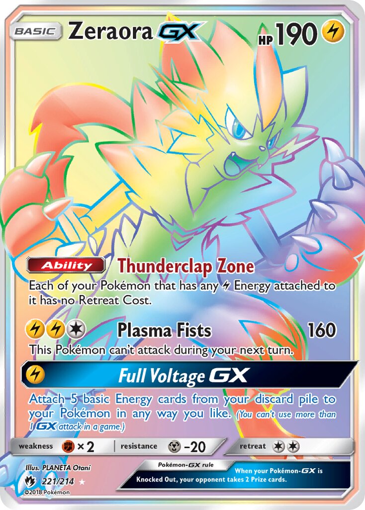 Zeraora-GX 221/214 — Lost Thunder (English Pokémon TCG card)