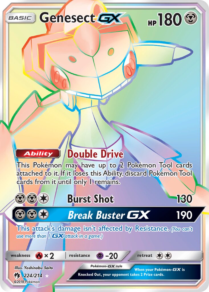 Genesect-GX 224/214 — Lost Thunder (English Pokémon TCG card)