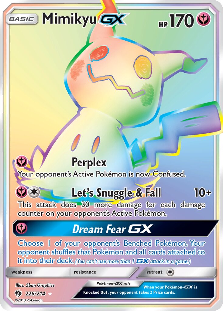 Mimikyu-GX 226/214 — Lost Thunder (English Pokémon TCG card)