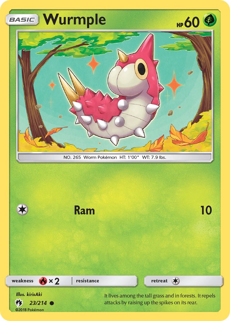 Wurmple 023/214 — Lost Thunder (English Pokémon TCG card)