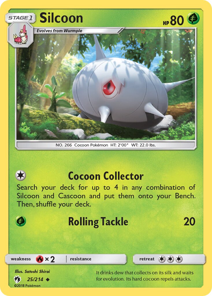 Silcoon 025/214 — Lost Thunder (English Pokémon TCG card)