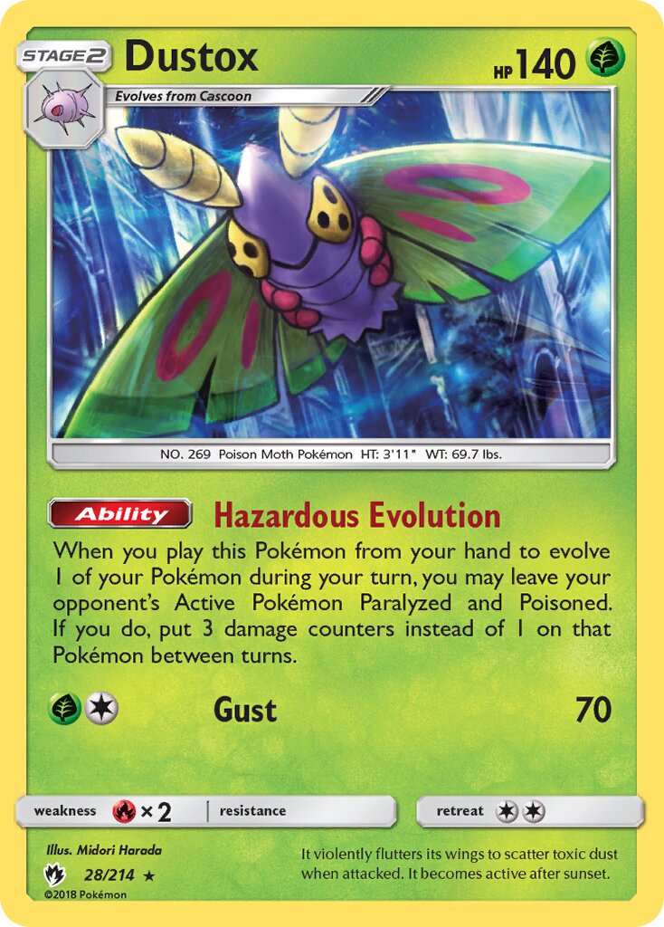 Dustox 028/214 — Lost Thunder (English Pokémon TCG card)