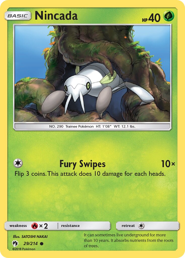 Nincada 029/214 — Lost Thunder (English Pokémon TCG card)