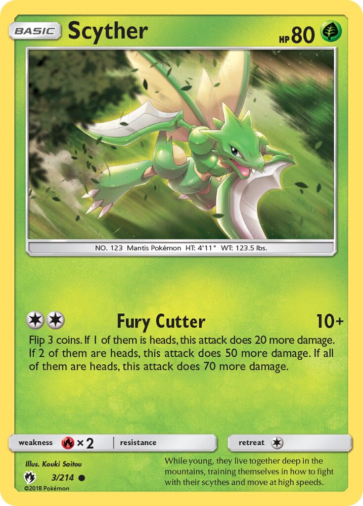 Scyther 003/214 — Lost Thunder (English Pokémon TCG card)