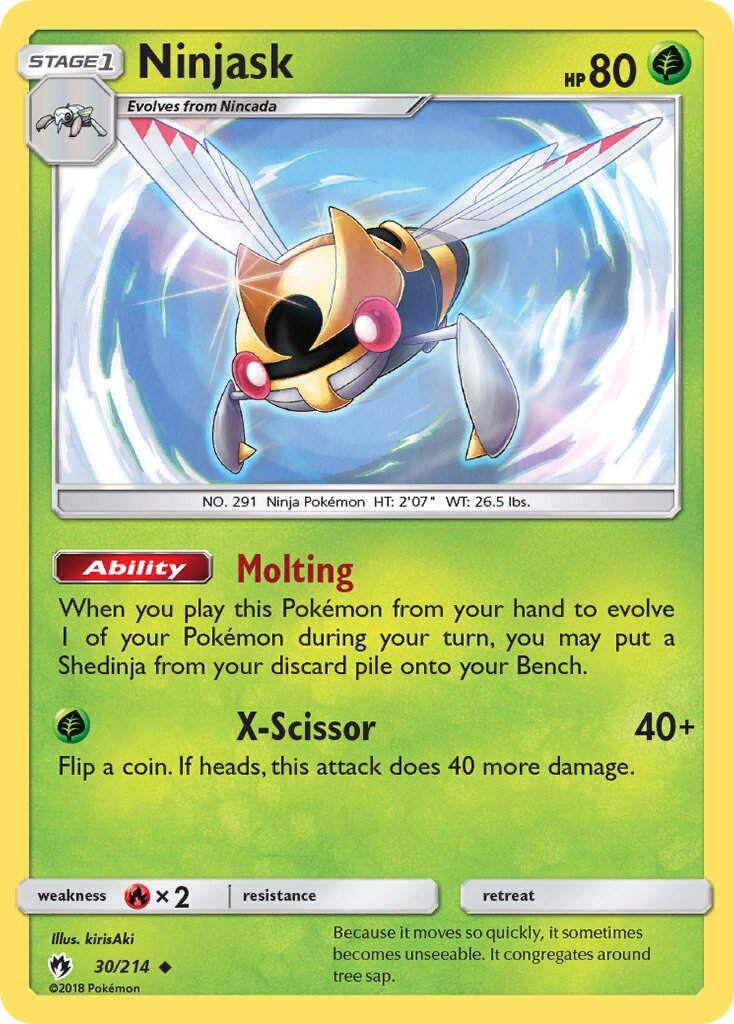 Ninjask 030/214 — Lost Thunder (English Pokémon TCG card)