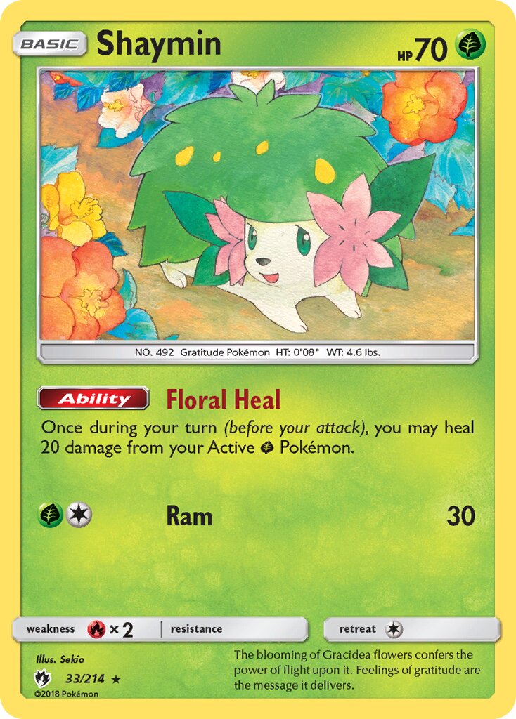 Shaymin 033/214 — Lost Thunder (English Pokémon TCG card)
