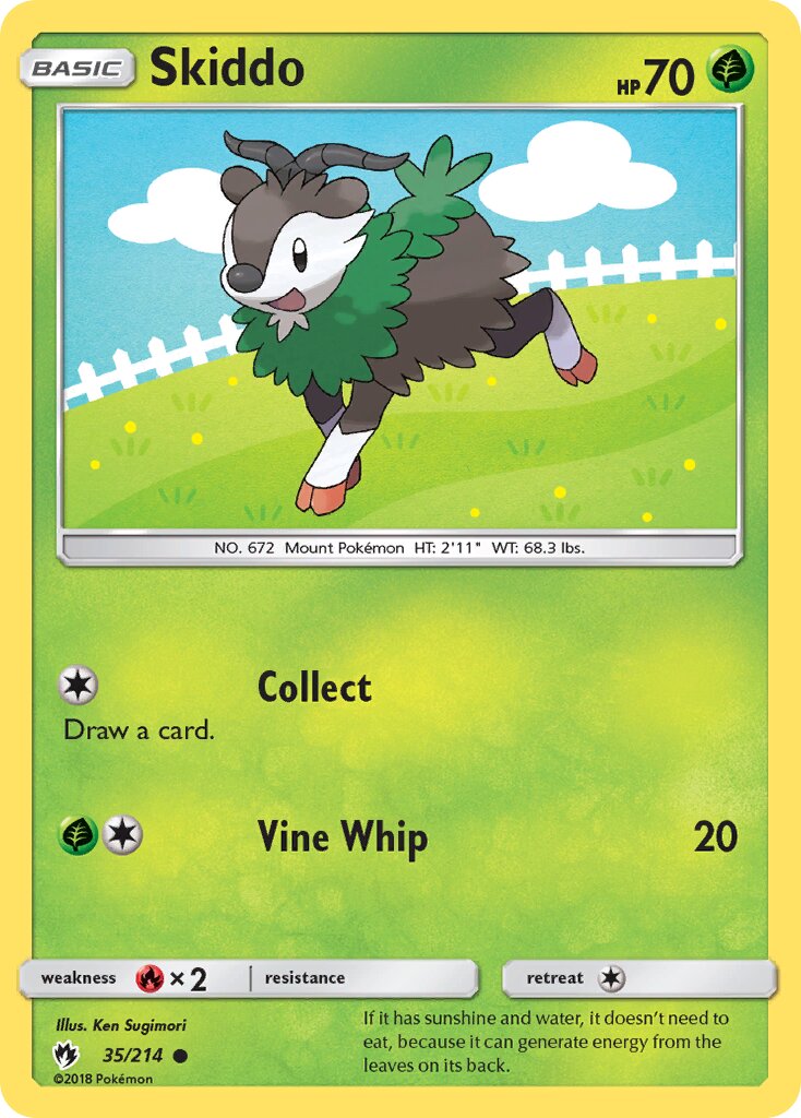Skiddo 035/214 — Lost Thunder (English Pokémon TCG card)