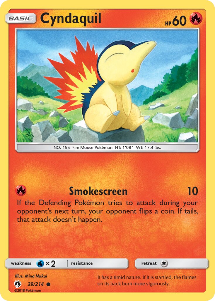 Cyndaquil 039/214 — Lost Thunder (English Pokémon TCG card)
