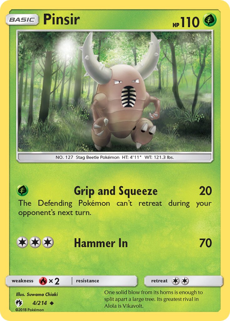 Pinsir 004/214 — Lost Thunder (English Pokémon TCG card)
