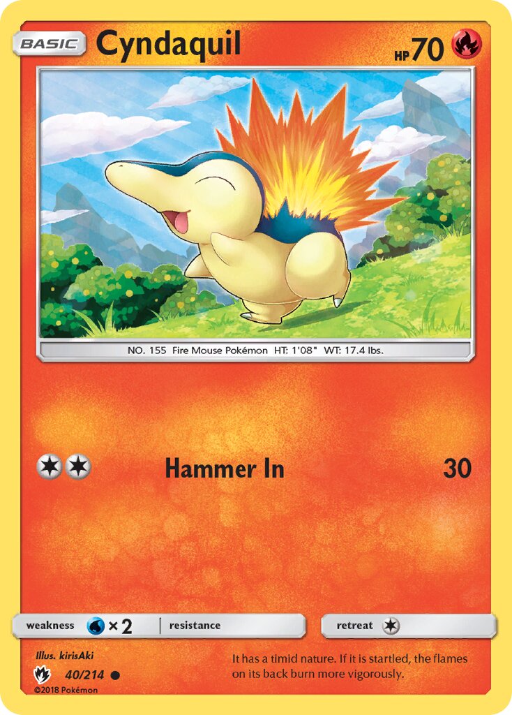 Cyndaquil 040/214 — Lost Thunder (English Pokémon TCG card)