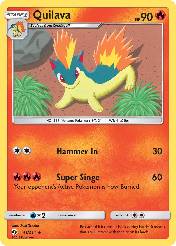 Quilava 041/214 — Lost Thunder (English Pokémon TCG card)